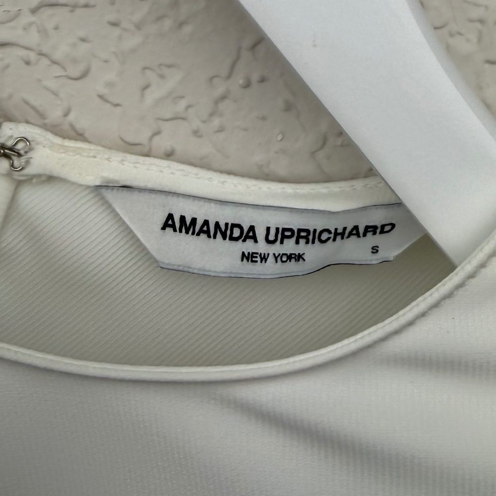 *Amanda Uprichard Womens White Ruched Aisling Sleeveless Midi Dress Size S - Picture 4 of 11